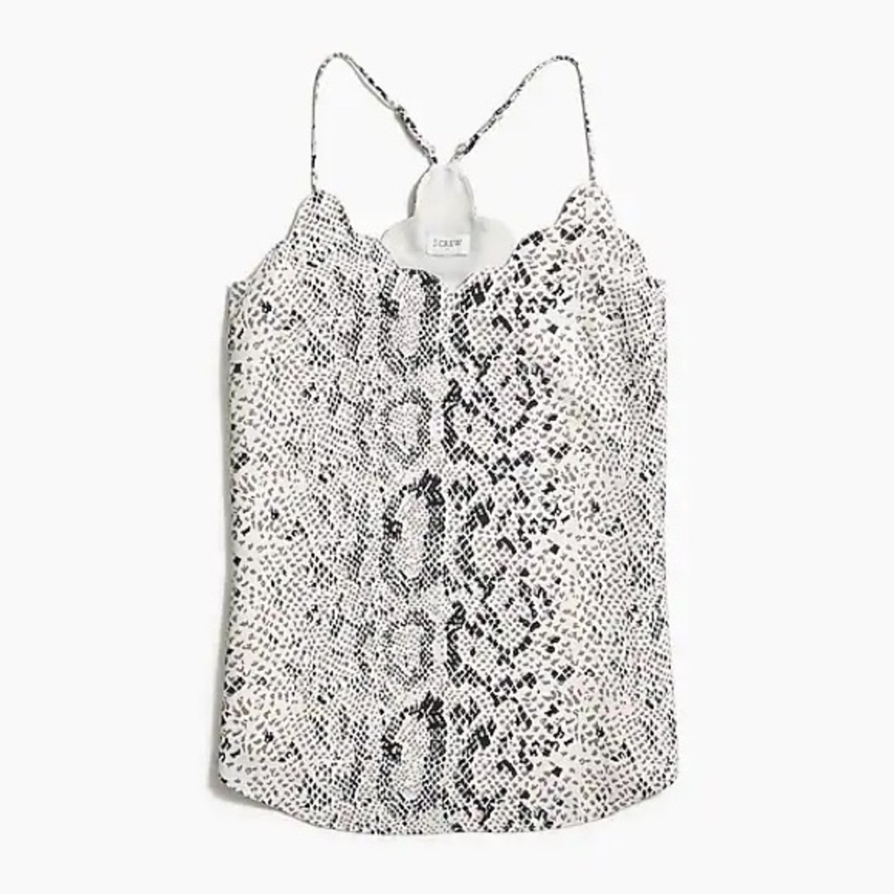 Jcrew snakeskin scollop trim cami